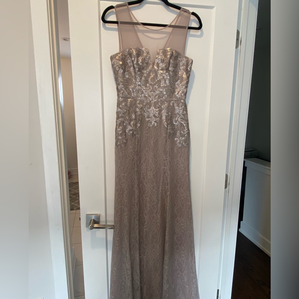 BCBG Grey Lace / Sequin Gown